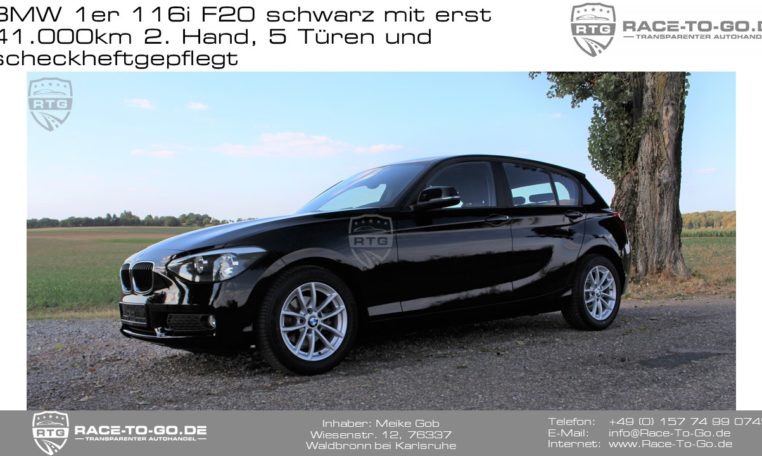 BMW 1er 116i F20 schwarz mit erst 42.500km